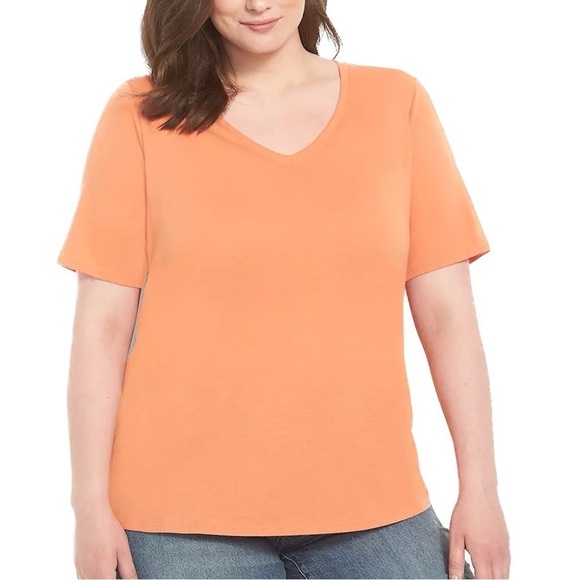 LANE Bryant Classic Perfect Sleeve V-Neck Tee Sizes 18-28 (K95.9) - Picture 1 of 4